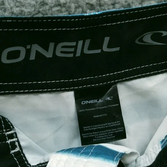 O'Neill Men's 32 Striped Multicolor Board Shorts Swimwear 33.25" 10.5" 11.5" - Picture 4 of 8